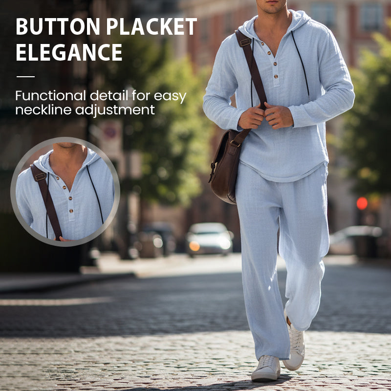 Men's Hooded Casual Loose Top & Trousers 2-Piece Set